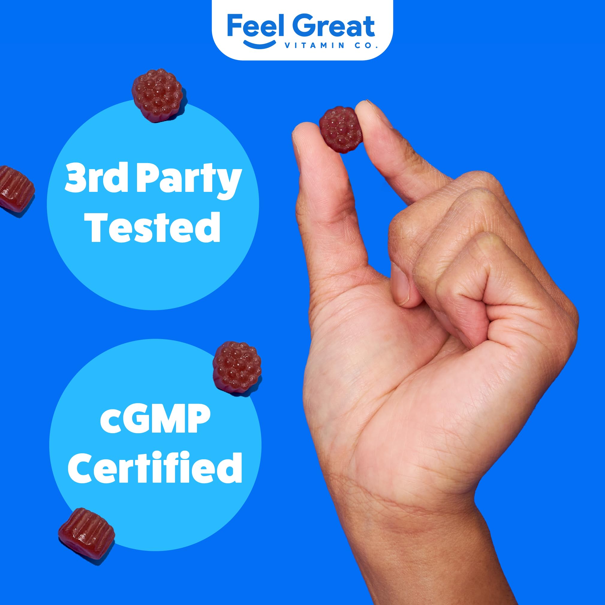 The Feel Great Vitamin Co. elderberry gummies for kids ingredients list and safety notes.