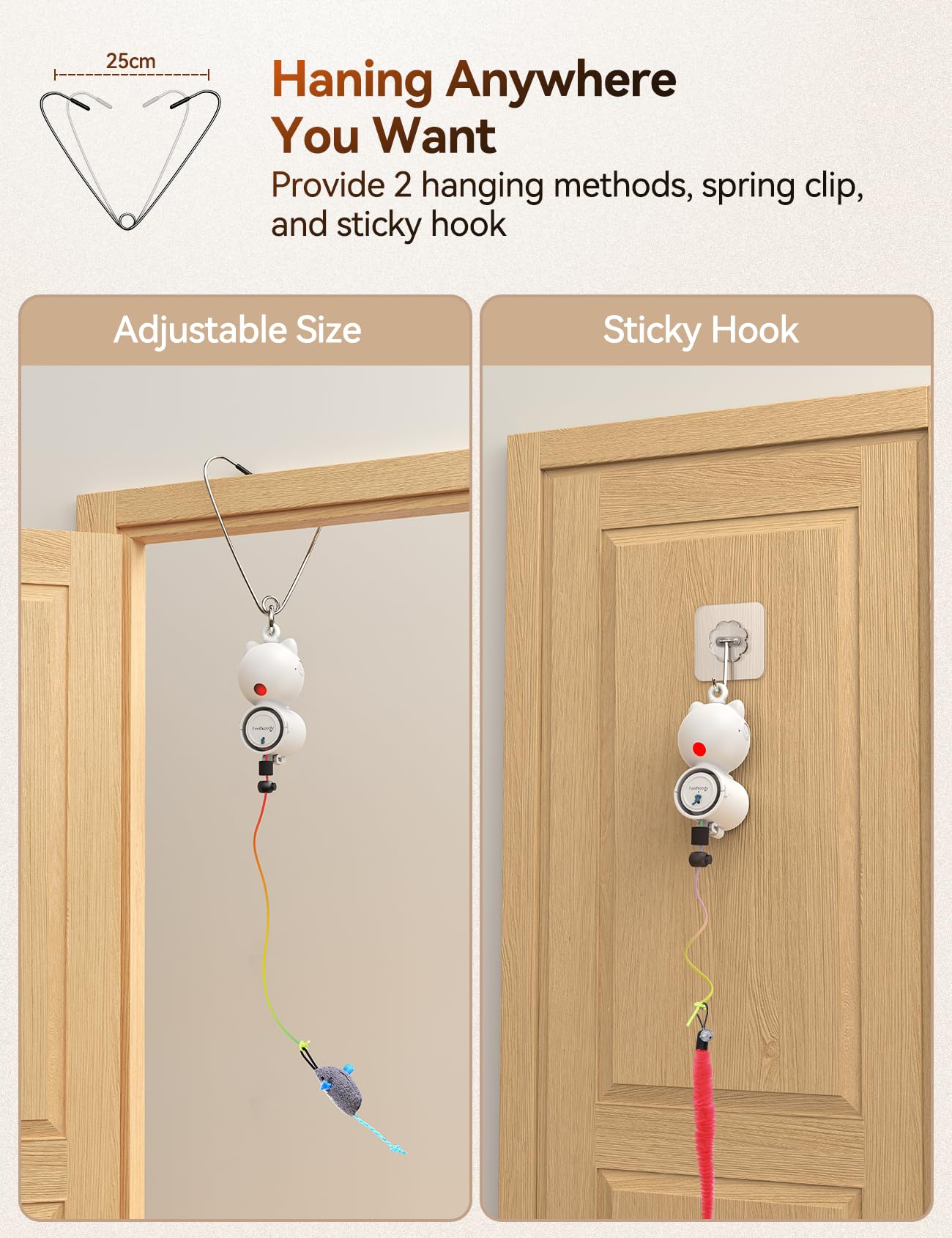 FEELNEEDY sticky hook allows quick wall mounting for hands-free play.
