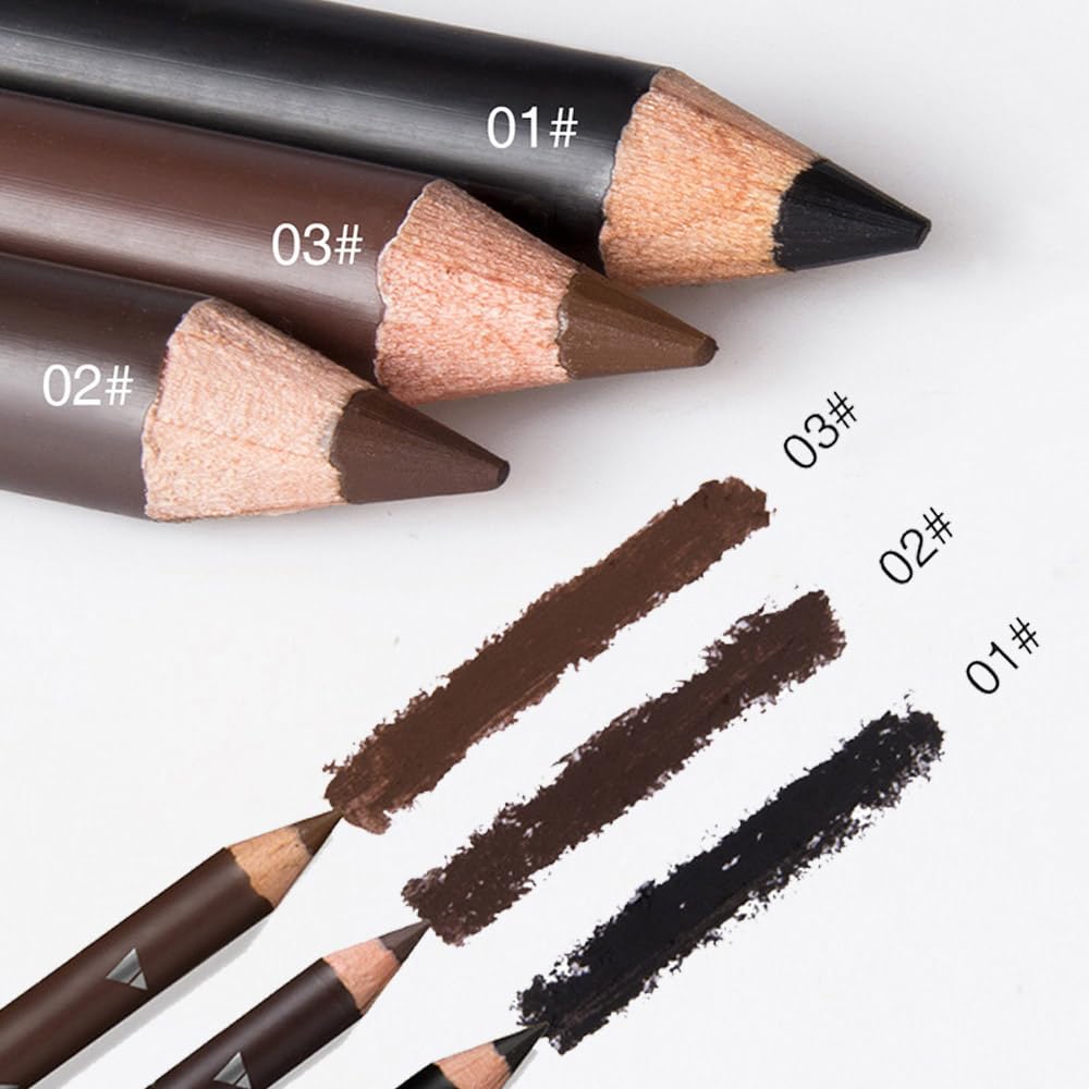 FeiCuiYun pencils in use for brow shaping and eyeliner definition