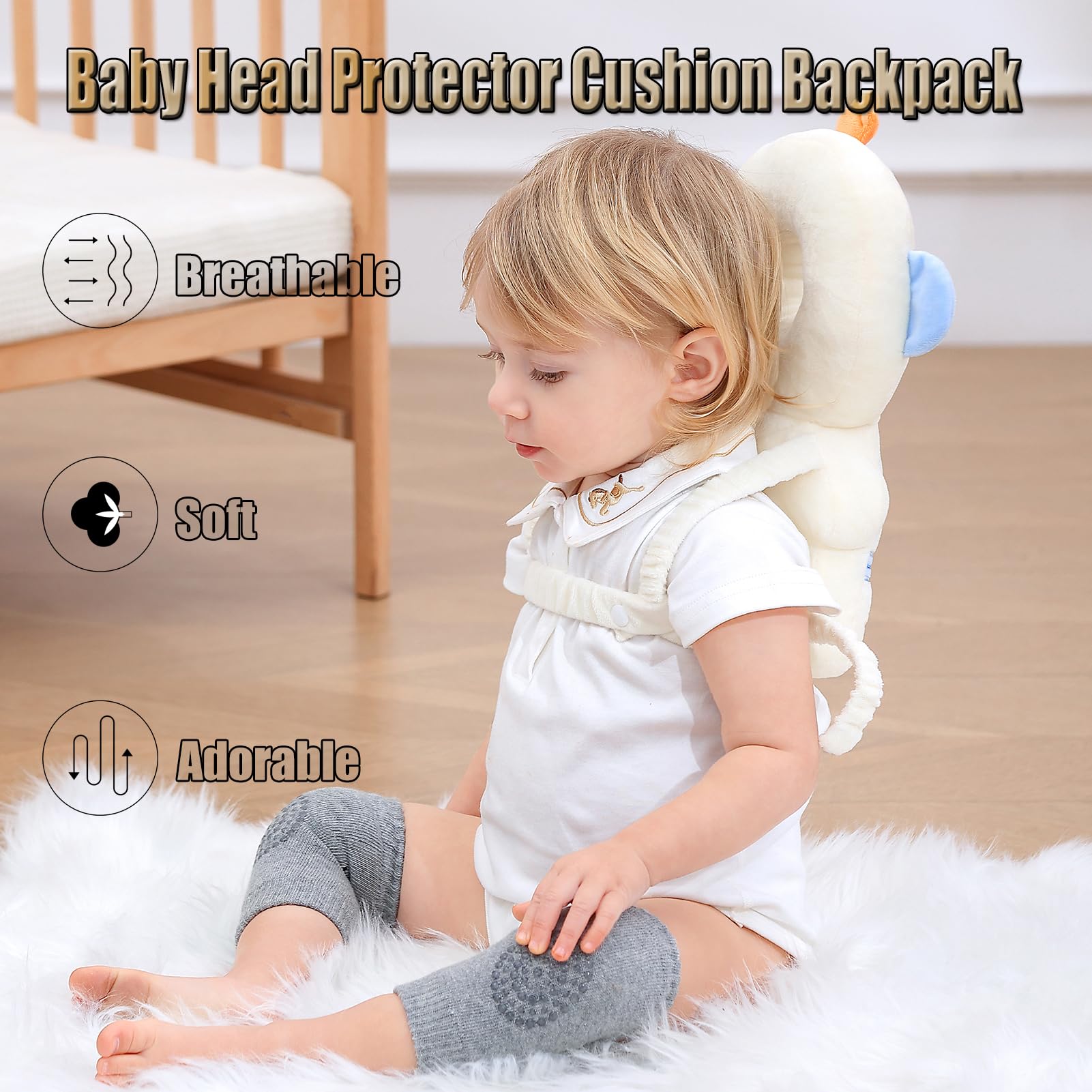 Feidoog knee pads provide cushioned protection during crawls.
