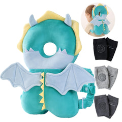 Feidoog Dragon head protector backpack worn by baby, soft cushioning for gentle bumps