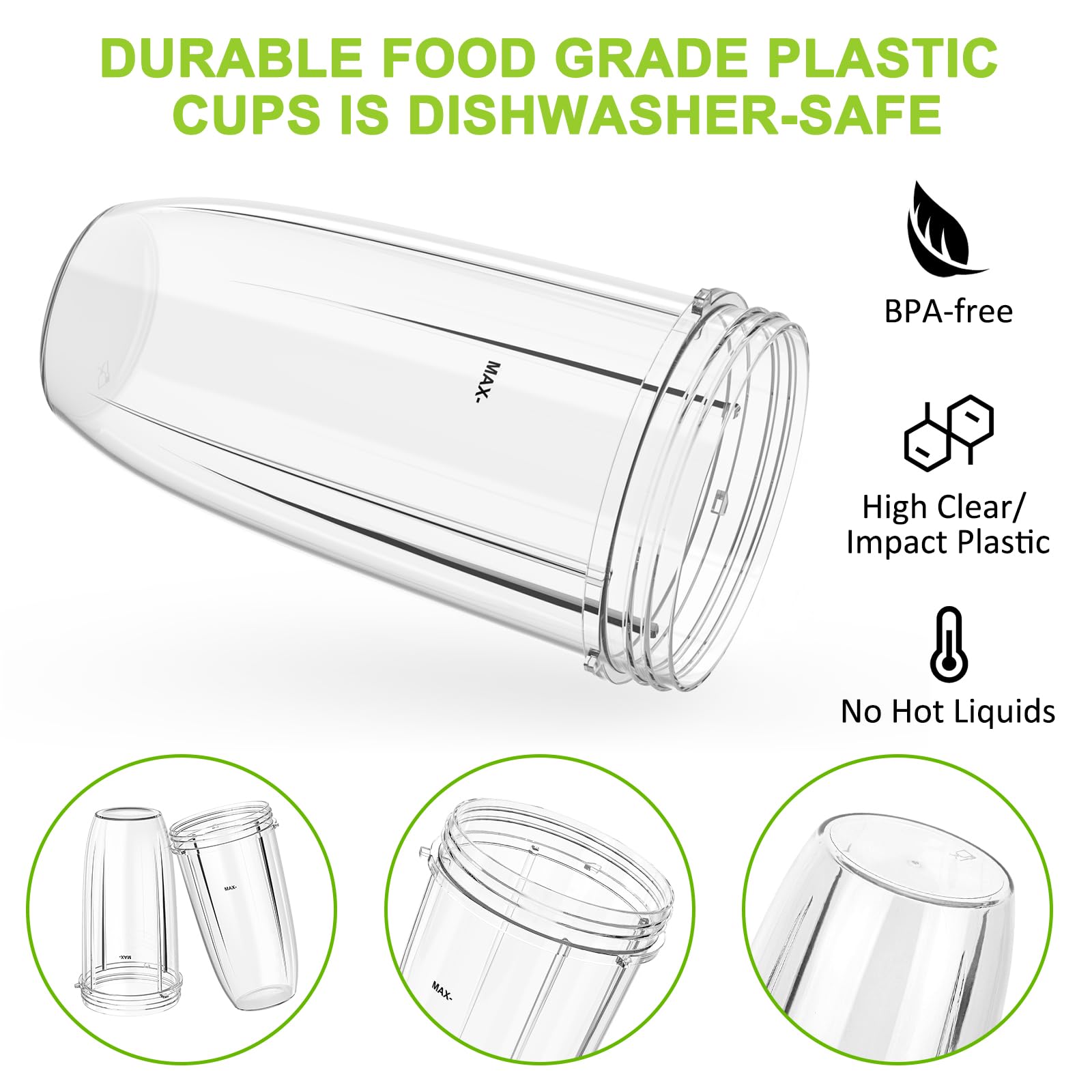 Feilifan 32 oz cups shown dishwasher-safe for quick cleanup.