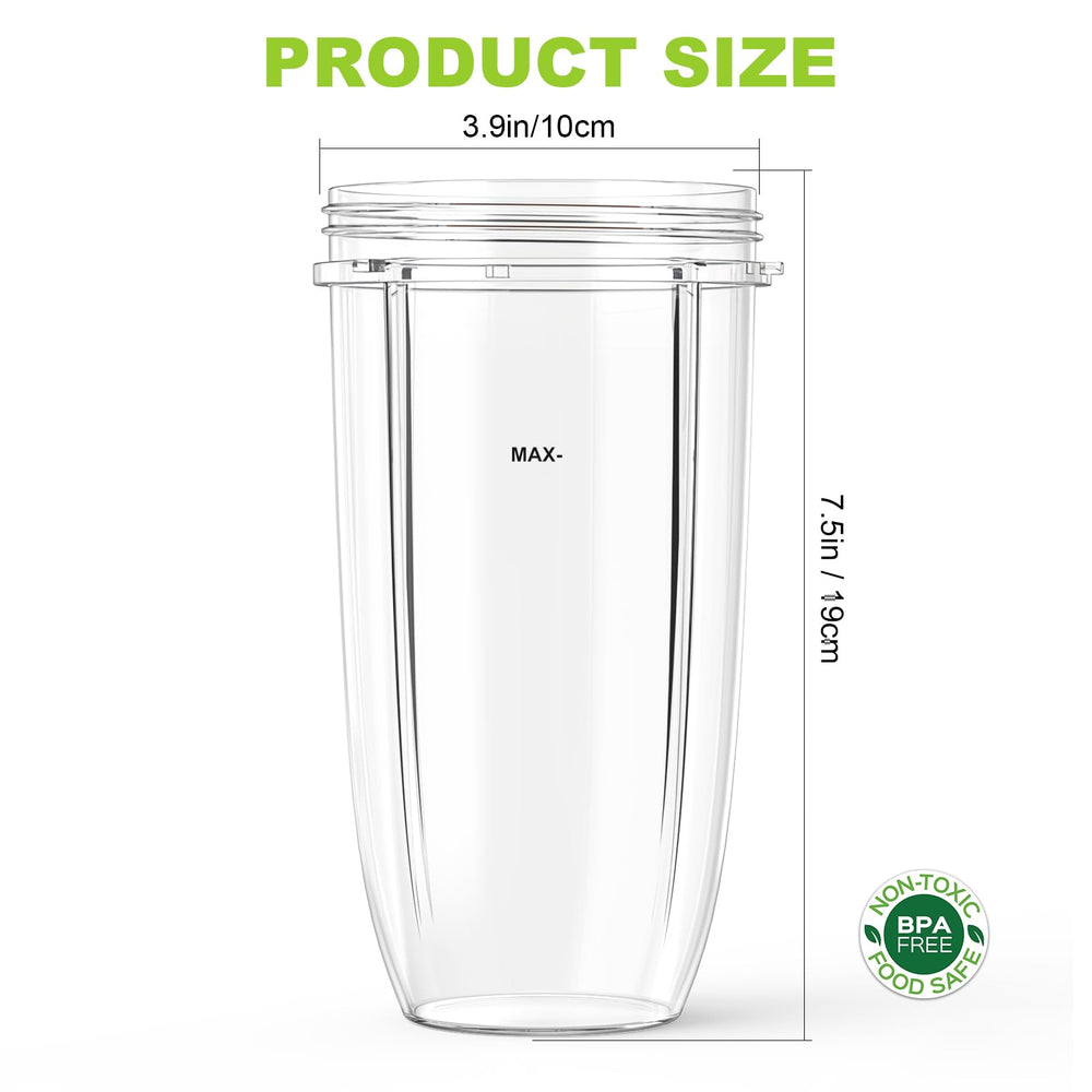 Feilifan two-pack 32 oz cups offer convenient backup blending options.