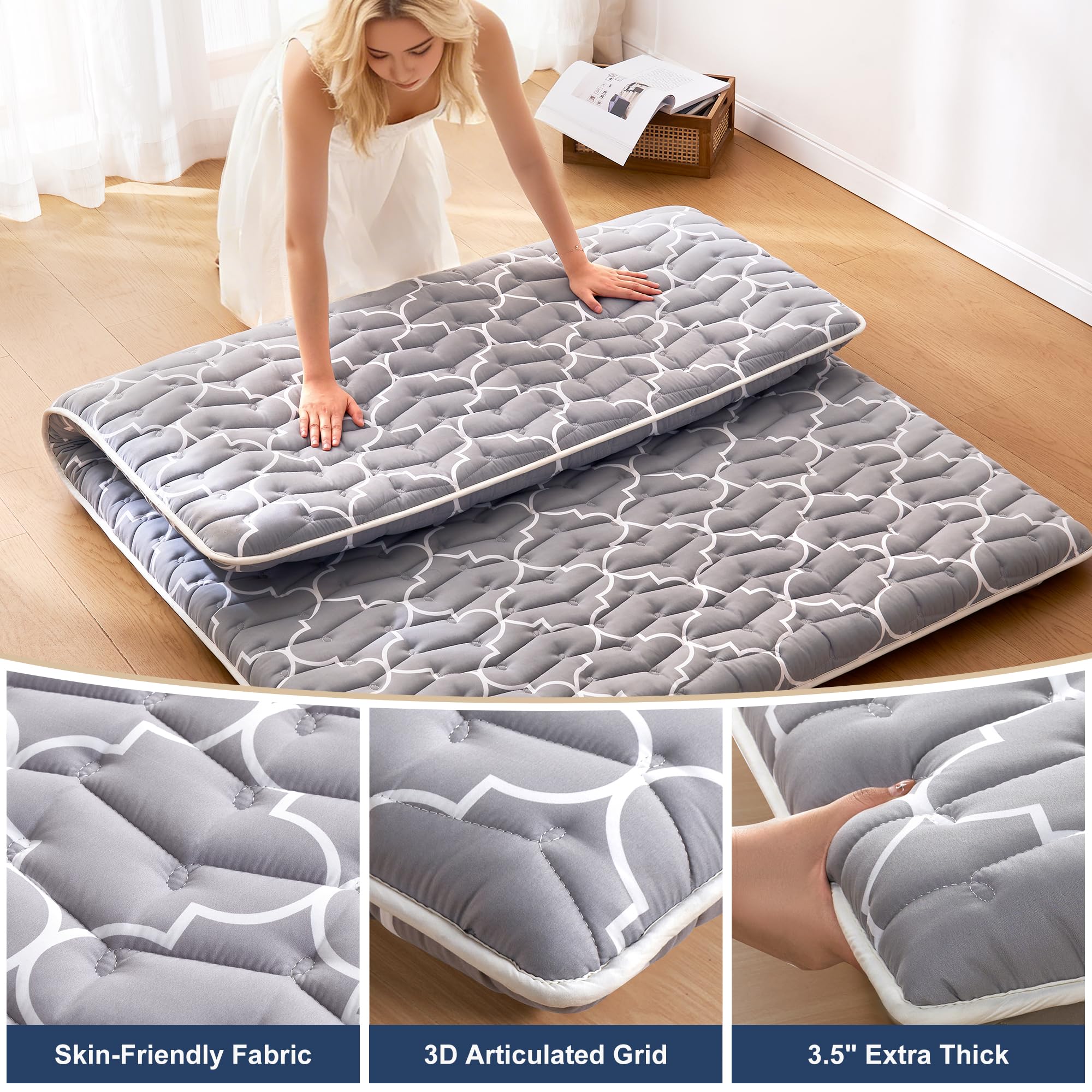 Feisaibaoly 6th Gen futon folded for car trips demonstrates portable guest sleeping option