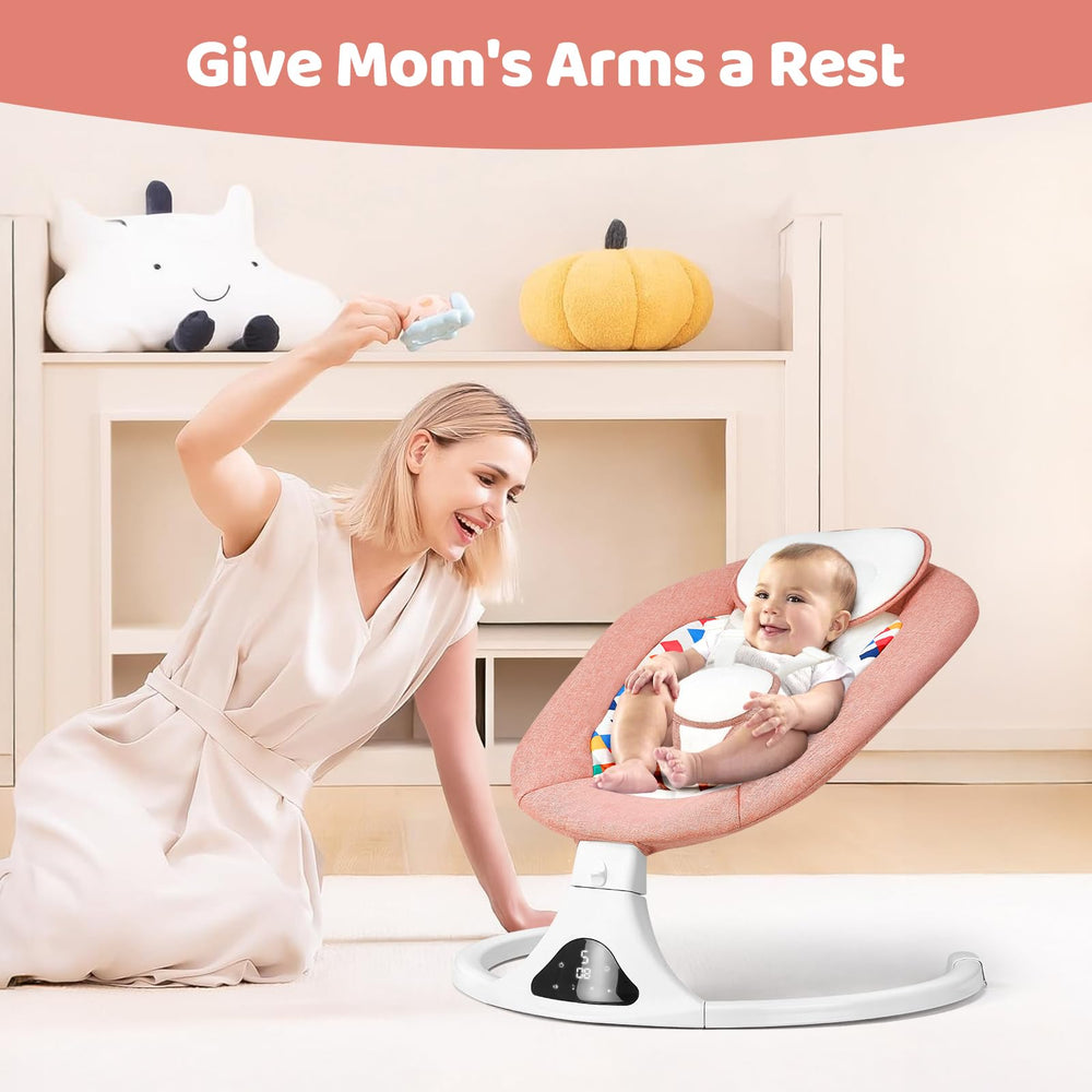 Feitiong portable pink infant swing base for indoor and outdoor use
