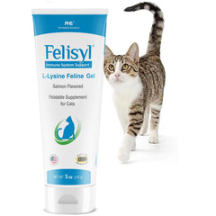Felisyl L-Lysine Gel bottle front supports daily immune health for cats.