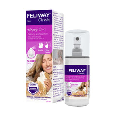 Feliway Classic Spray bottle releases calming pheromones for home use