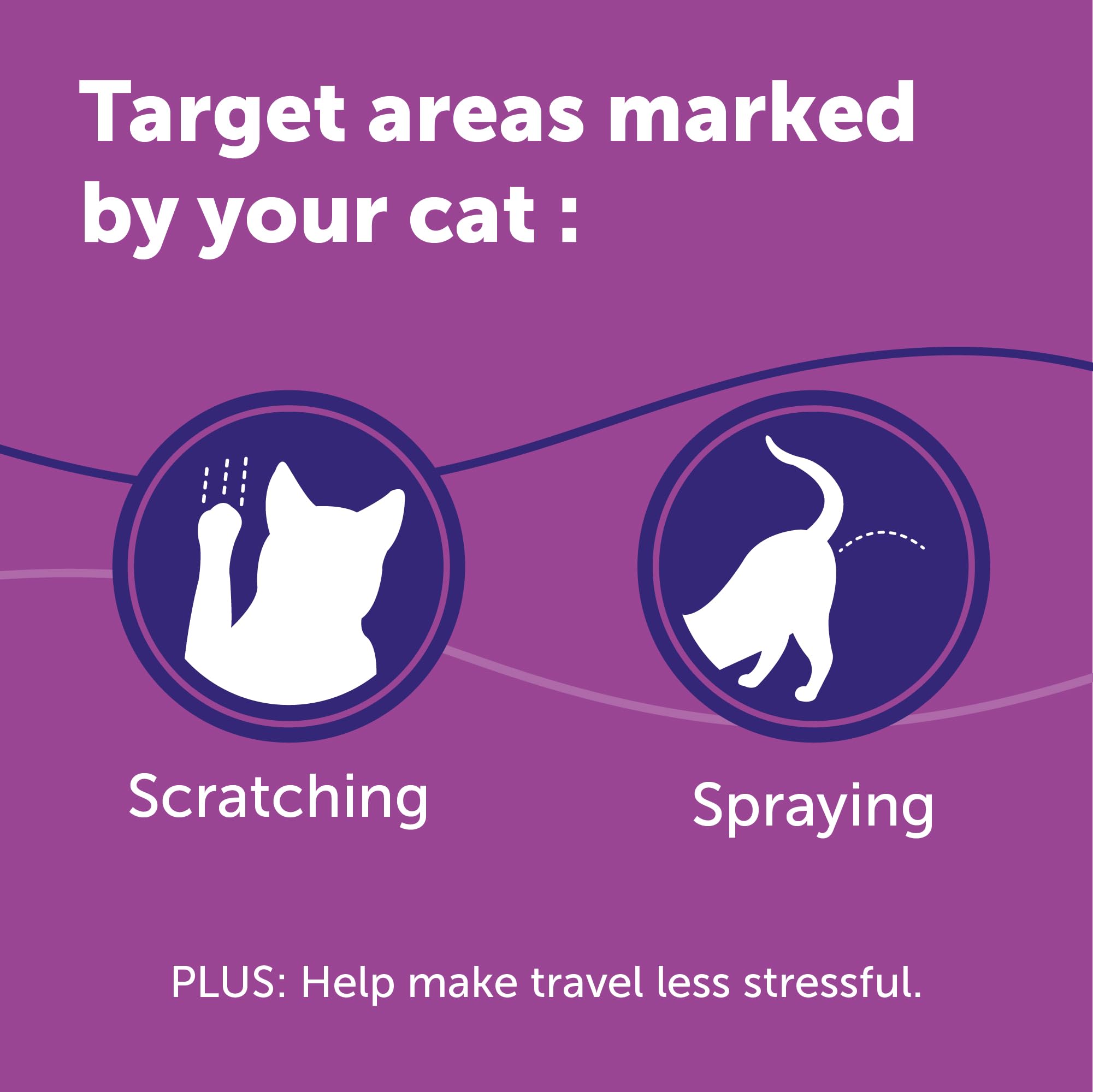 Feliway Classic Spray directed at marked areas promotes calm spaces