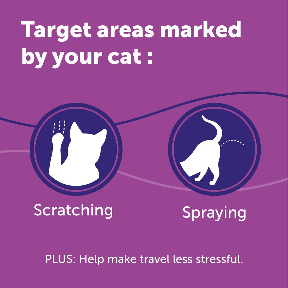 Feliway Classic Spray directed at marked areas promotes calm spaces