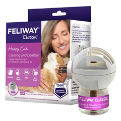 Feliway Classic starter kit 48ml bottle showing calming pheromones for cat stress relief