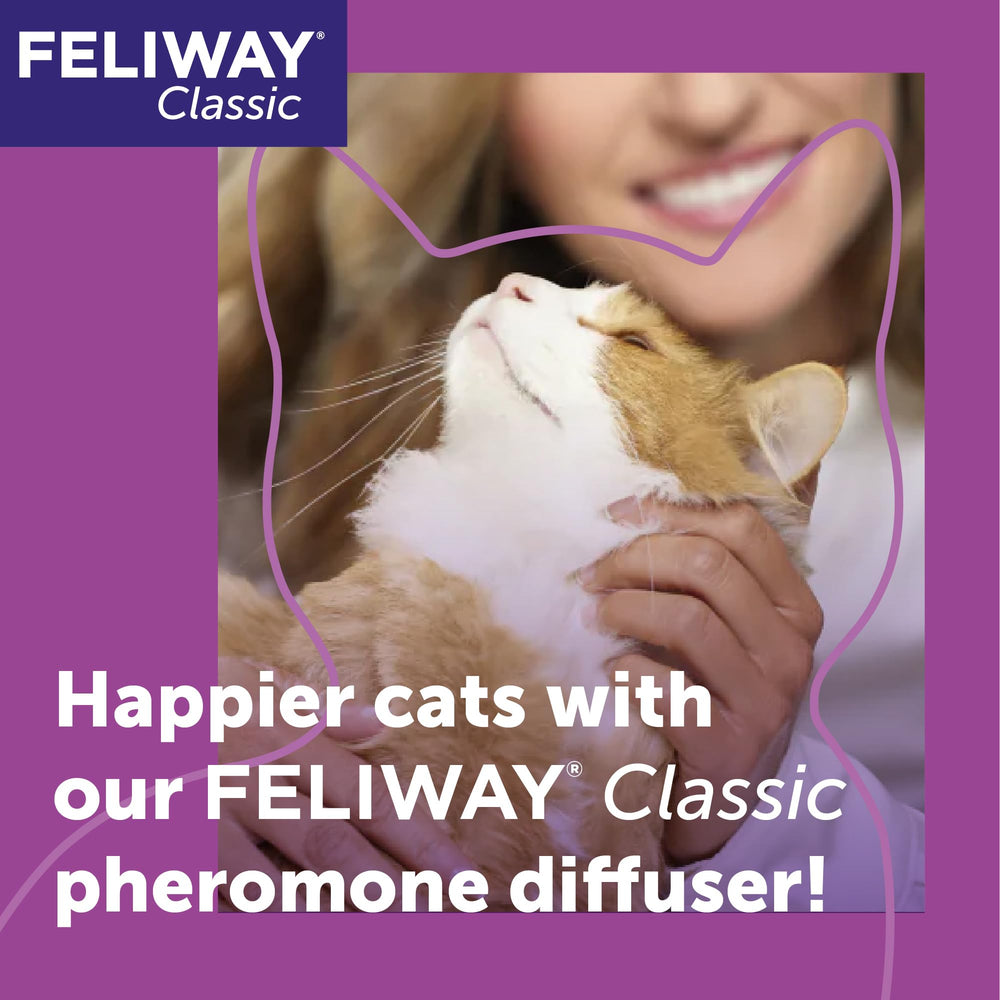 FELIWAY Classic trusted by vets badge reinforces brand reliability for pet owners.
