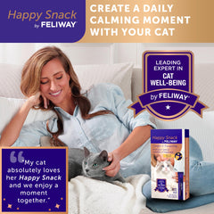 Cat enjoying Happy Snack as a topper on its meal