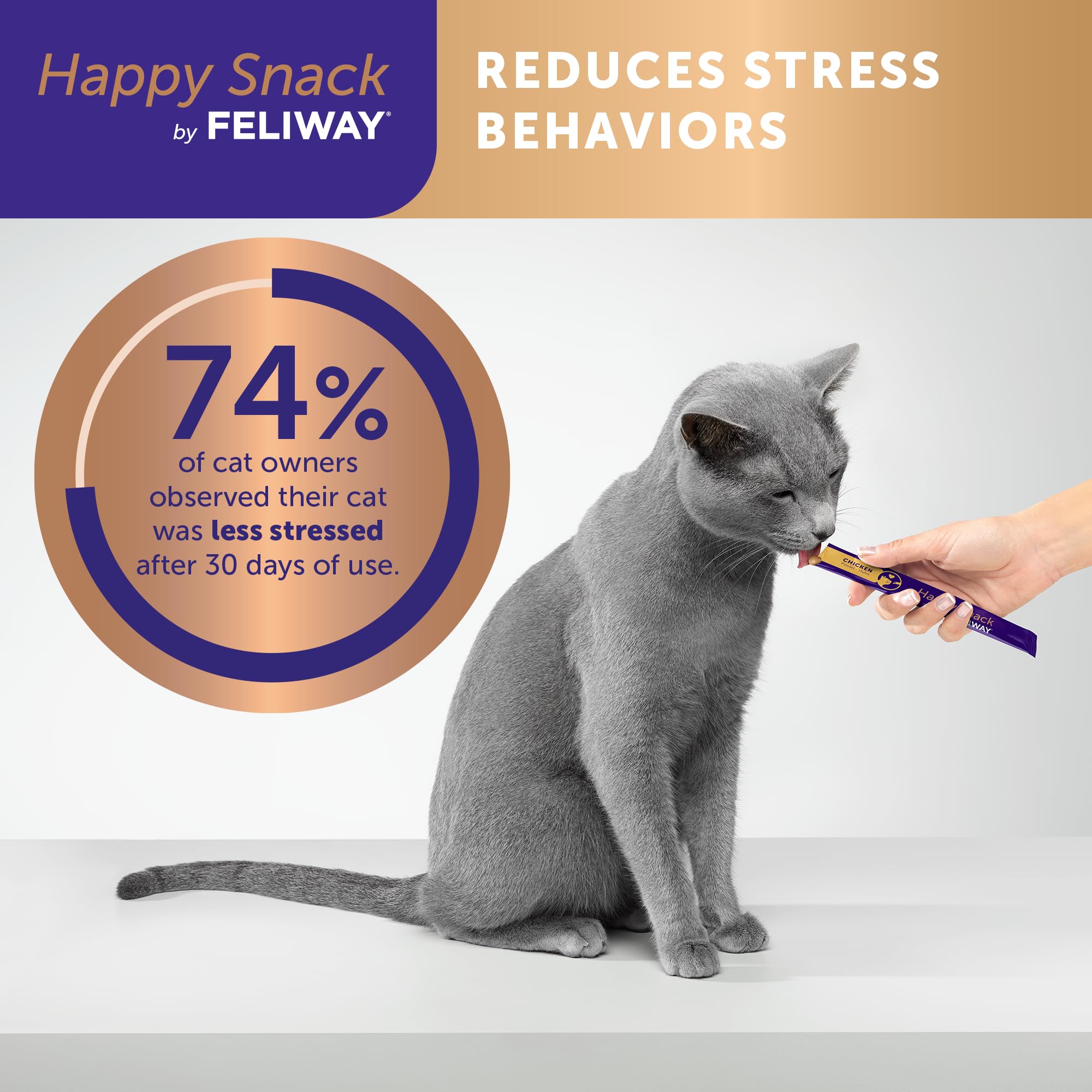 Hand squeezing Happy Snack directly for easy serving