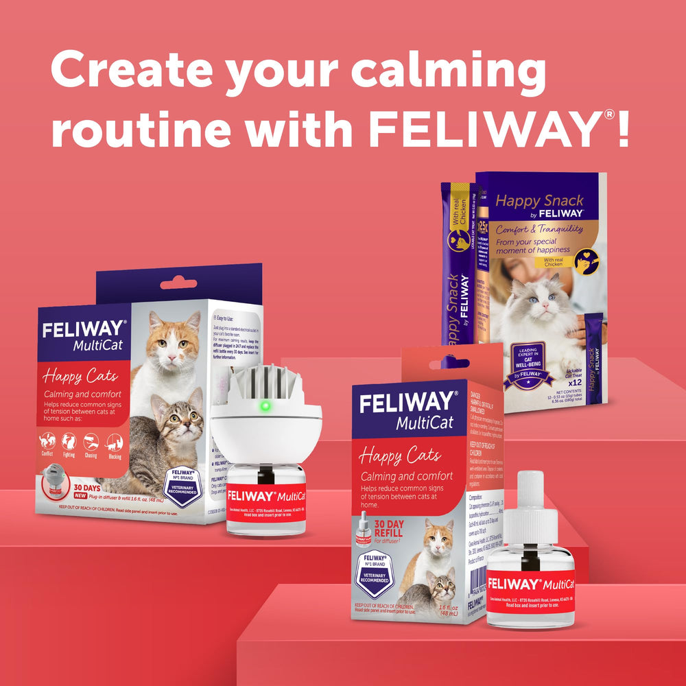 Product packaging displays 30-day refill option for FELIWAY MultiCat