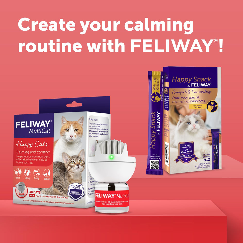 Pheromone signals mimicking mother-cat calm to ease tension