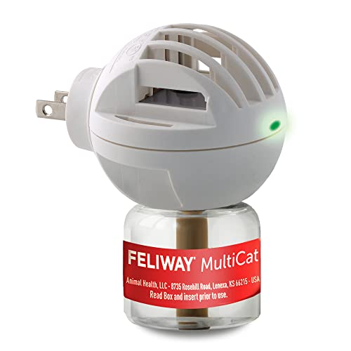 A 30-day refill bottle providing continuous calm in a multi-cat home