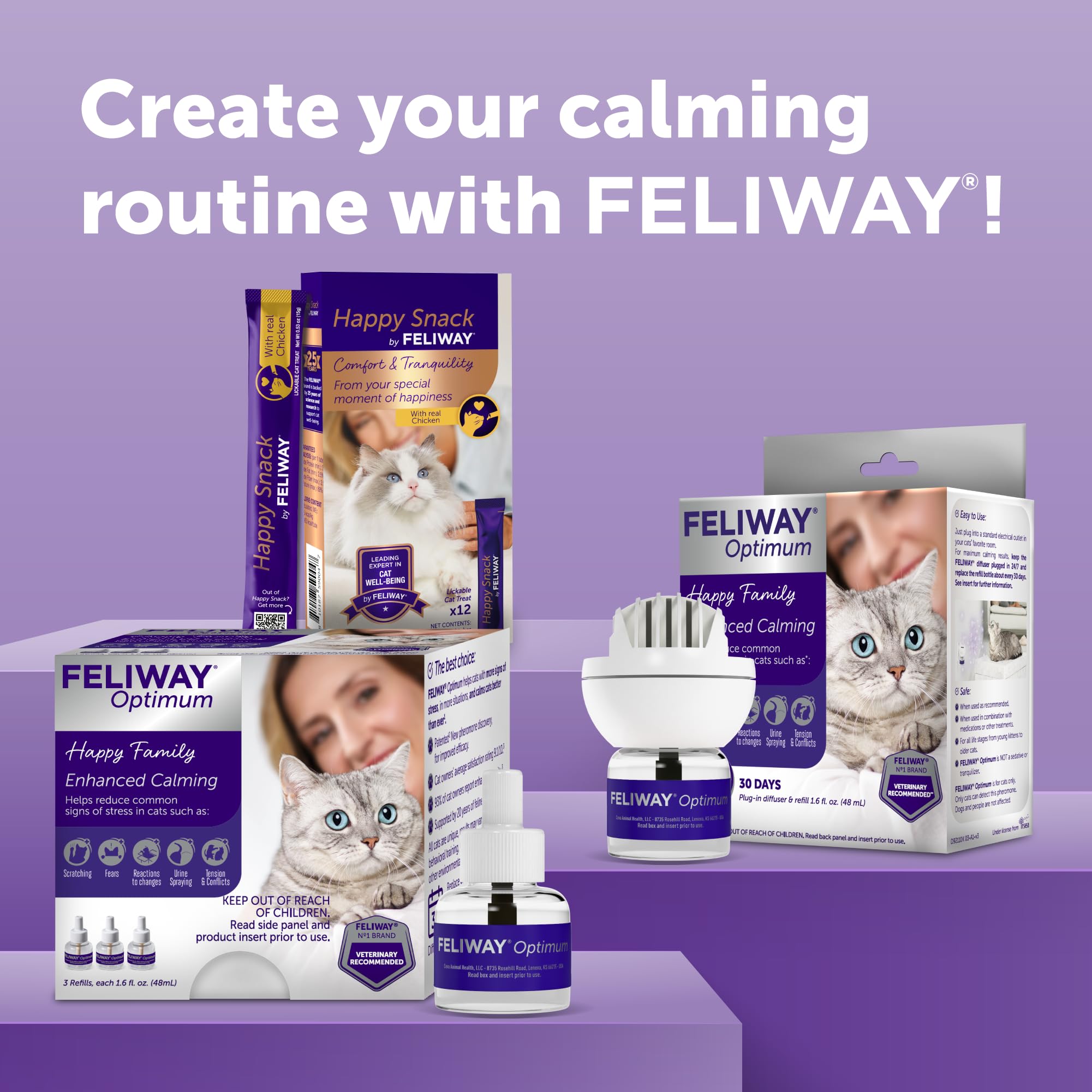 FELIWAY Optimum diffuser placed in an open outlet with upward vents.