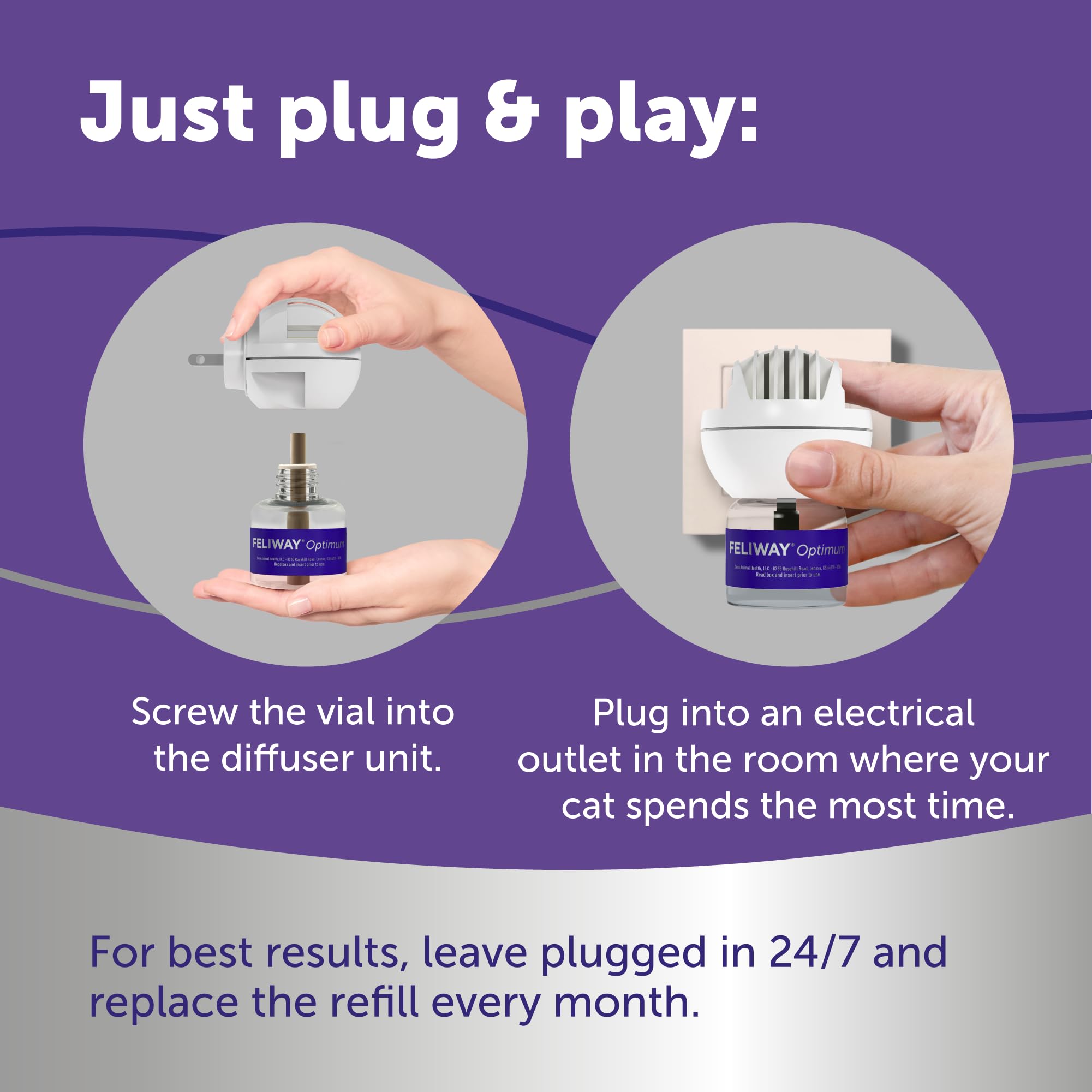 FELIWAY Optimum diffuser usage guide for simple setup.