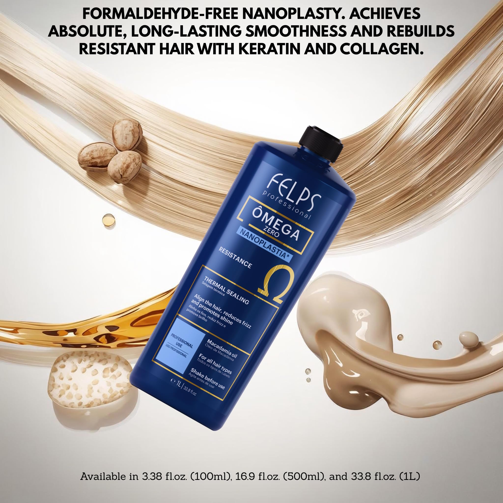 Felps Professional Omega Zero heat activation in action on hair.