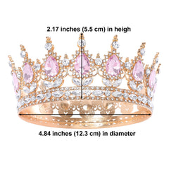 Feltent pink queen crown worn as elegant headpiece for weddings and proms