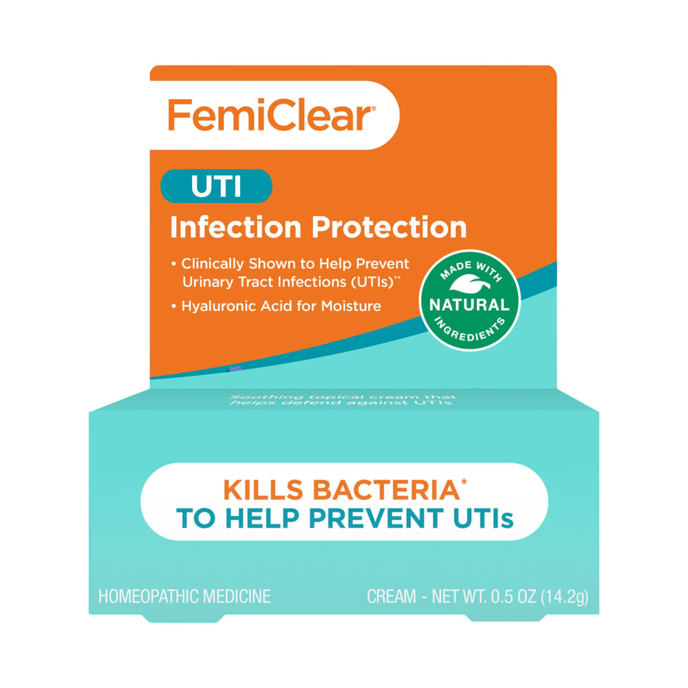 FemiClear Infection Protection Cream tube for discreet daily vulva care.