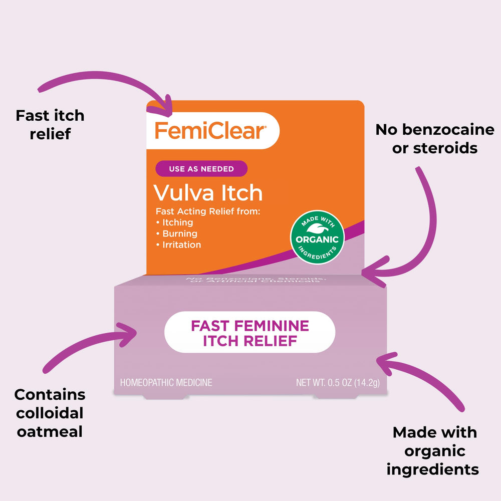 FemiClear ointment being applied to external itchy skin