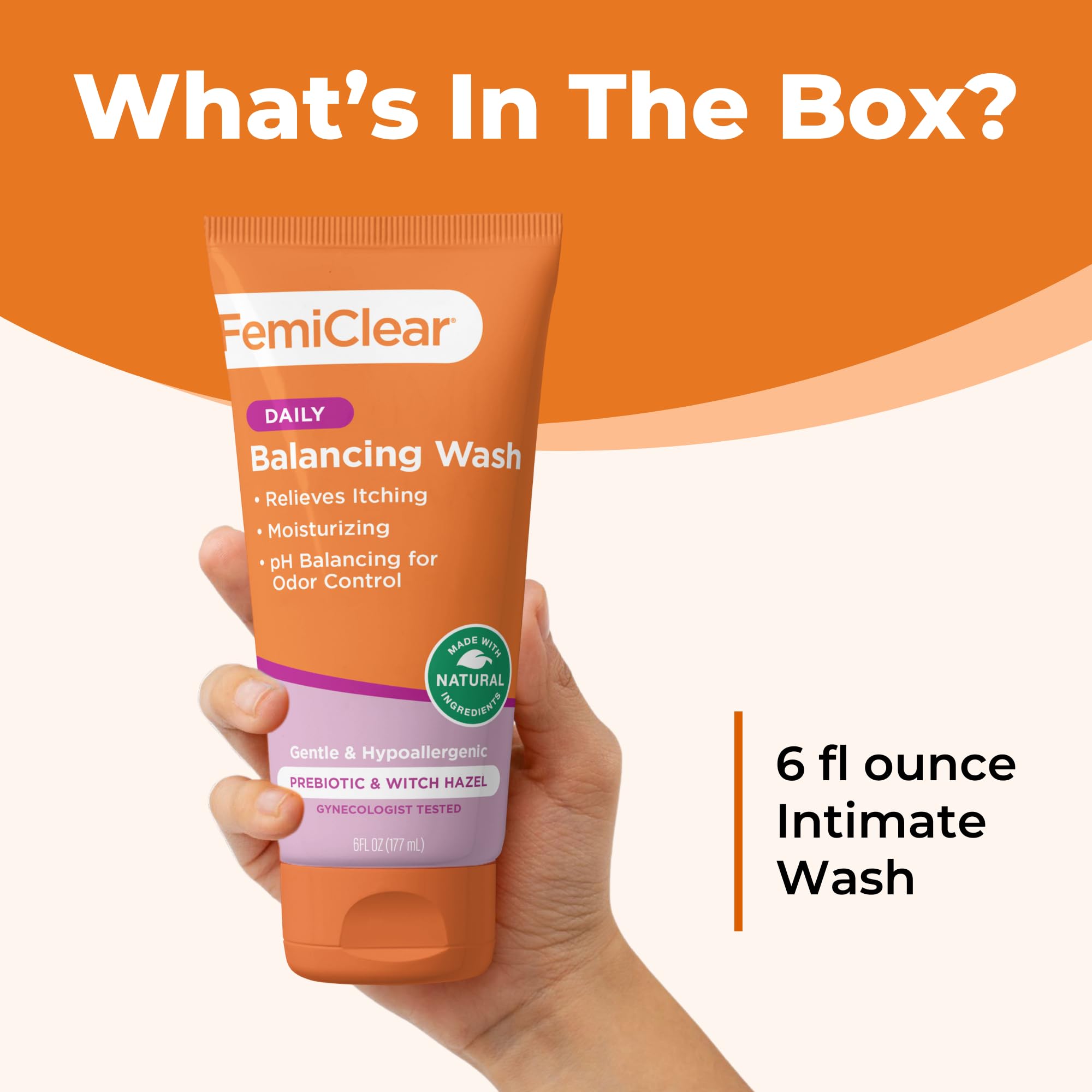 FemiClear Soothing Daily Wash foam closeup with creamy lather.
