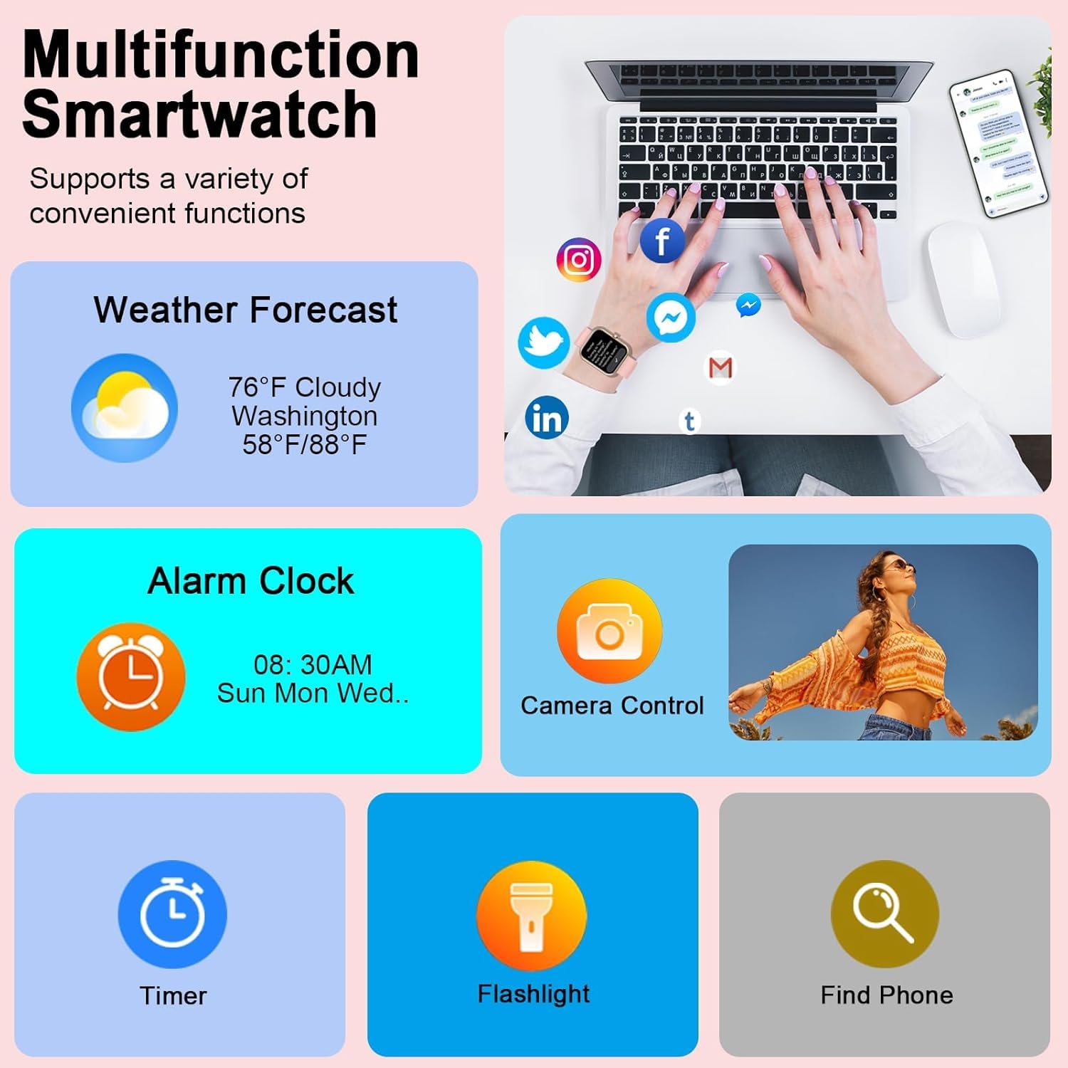Fempoin Smart Watch sports modes cover running and more.