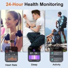 Fempoin smartwatch heart rate monitor tracks real-time data.