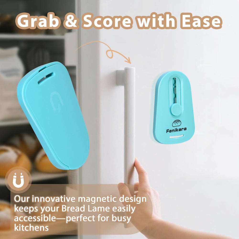 Fenikara bread lame with three-mode patent design offers secure storage, adjustable scoring, and stable lock.