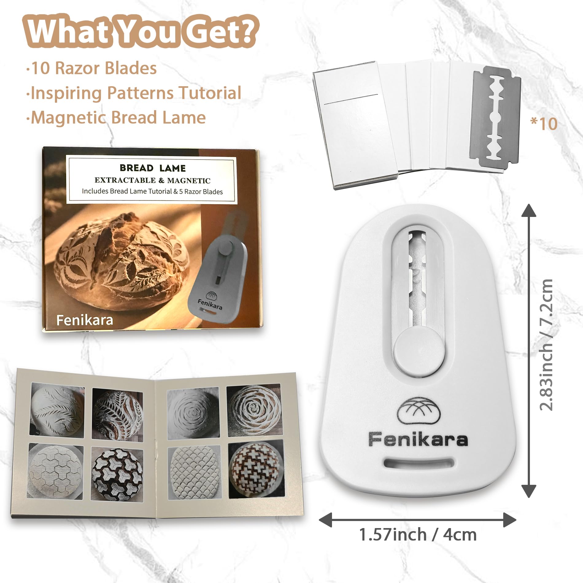 Ergonomic Fenikara bread lame handle for comfortable scoring