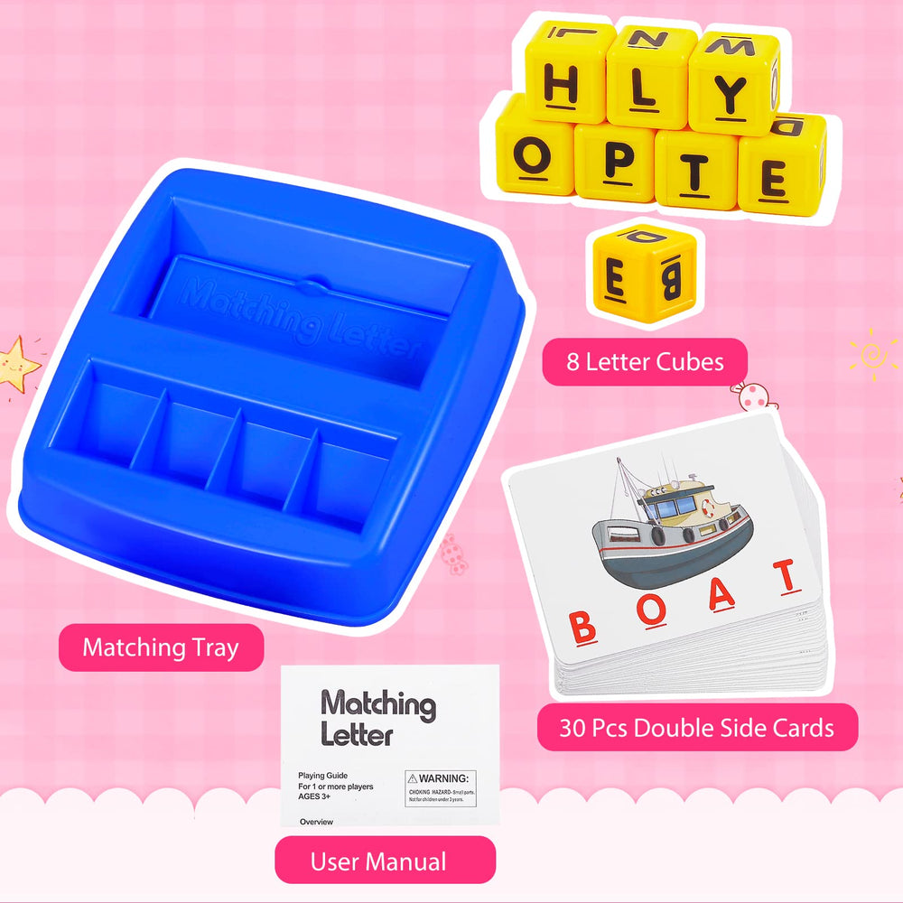 Fenikso Matching Letter Game 3-4 letter words cards support budding spellers.