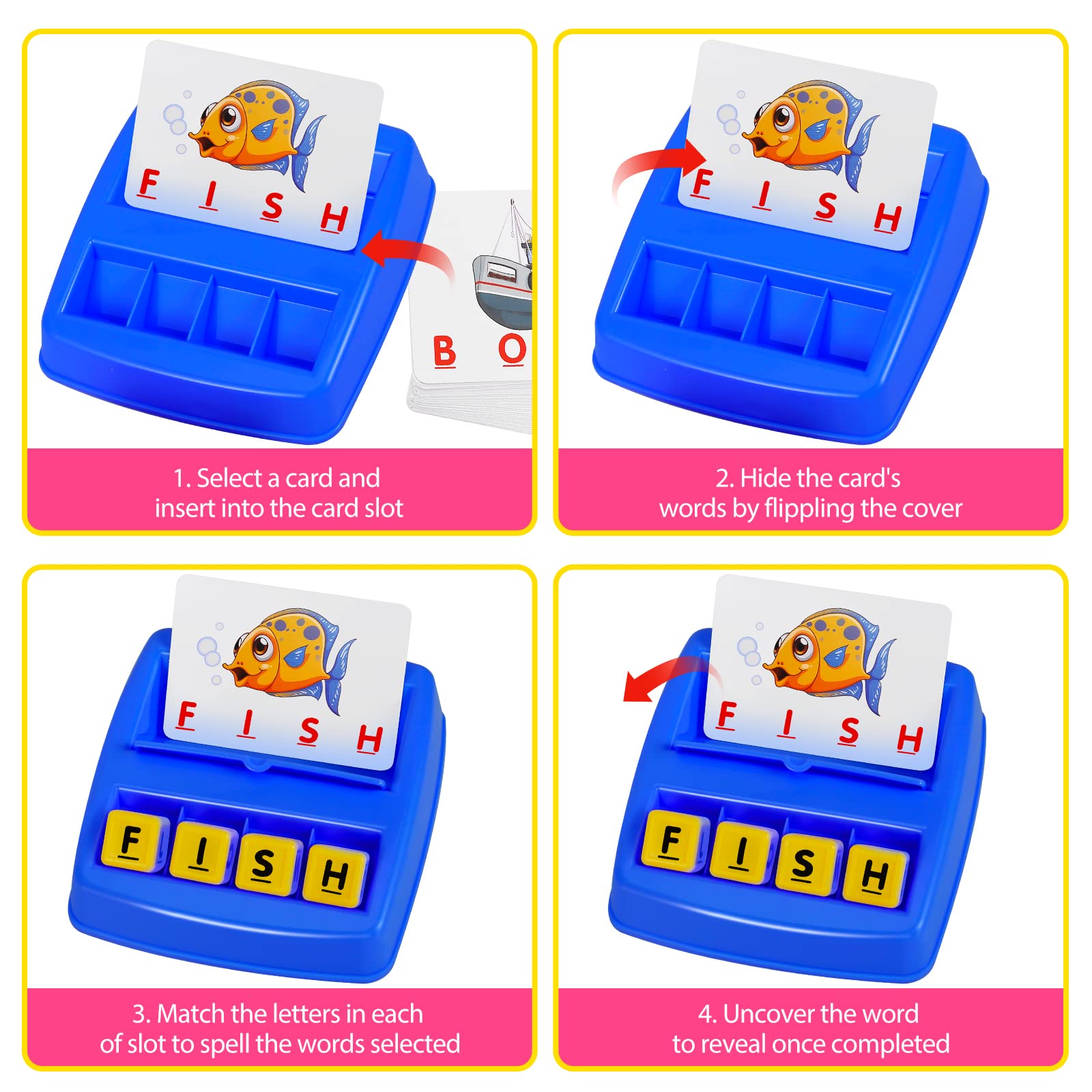 Fenikso Matching Letter Game letter cubes help with early letter recognition during play.