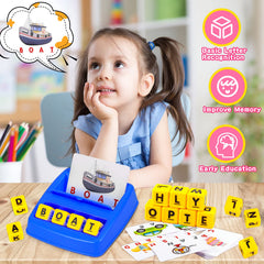 Fenikso Matching Letter Game word cards spread on table inspire word building.