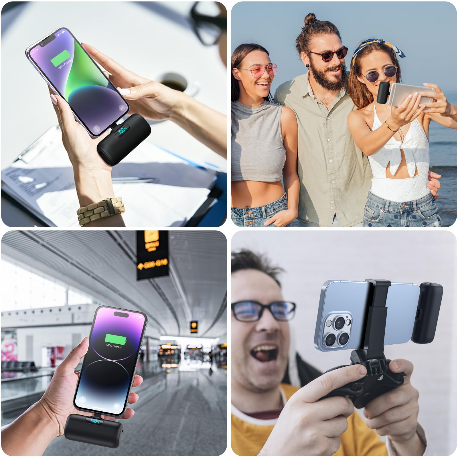 Feob compact travel charger for iPhone in a purse