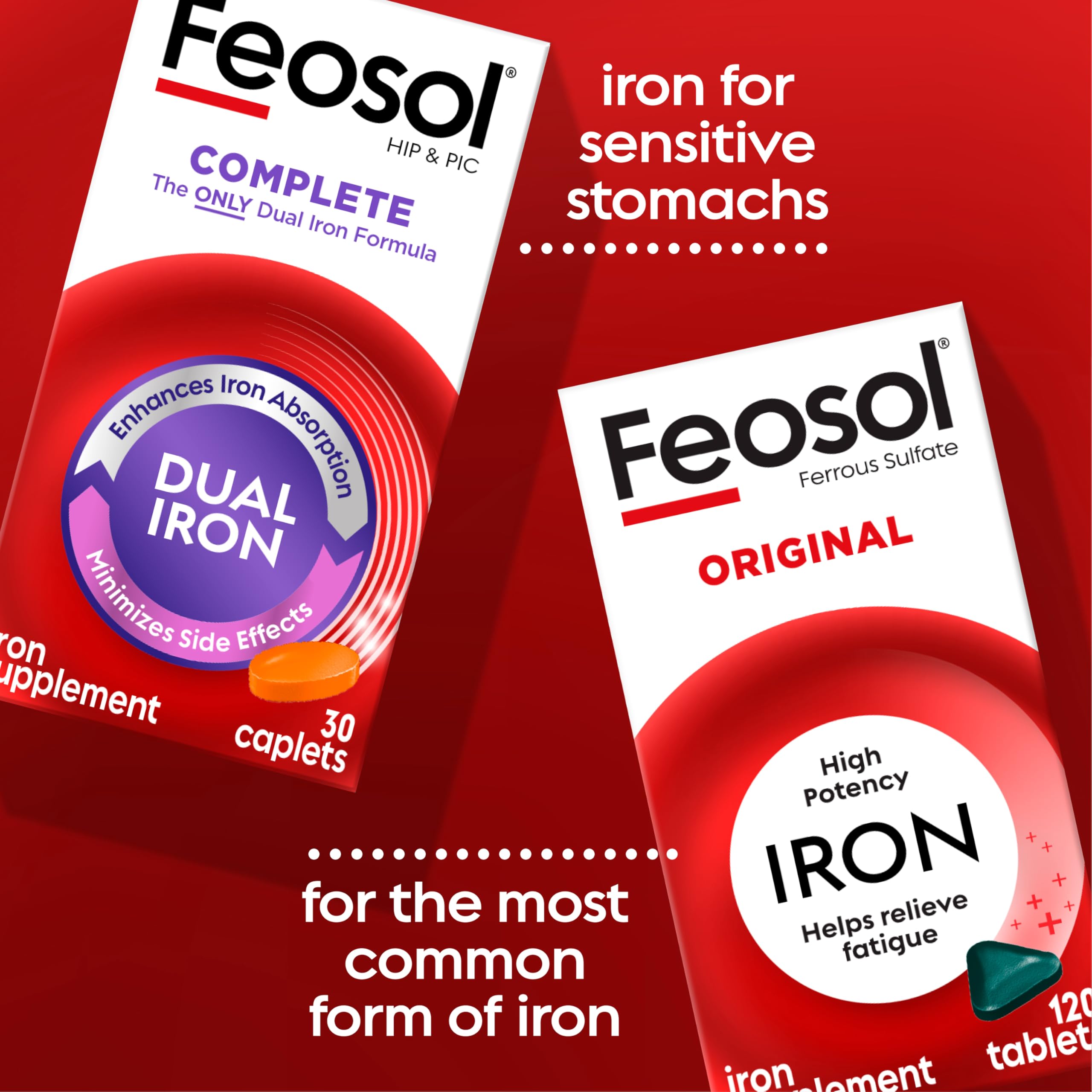 Feosol Complete bottle in hand illustrating convenient daily regimen.