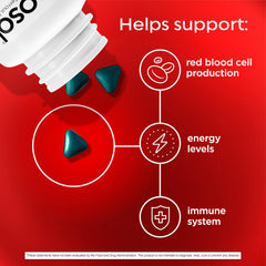 Feosol Original tablet pour showing convenient daily iron intake.