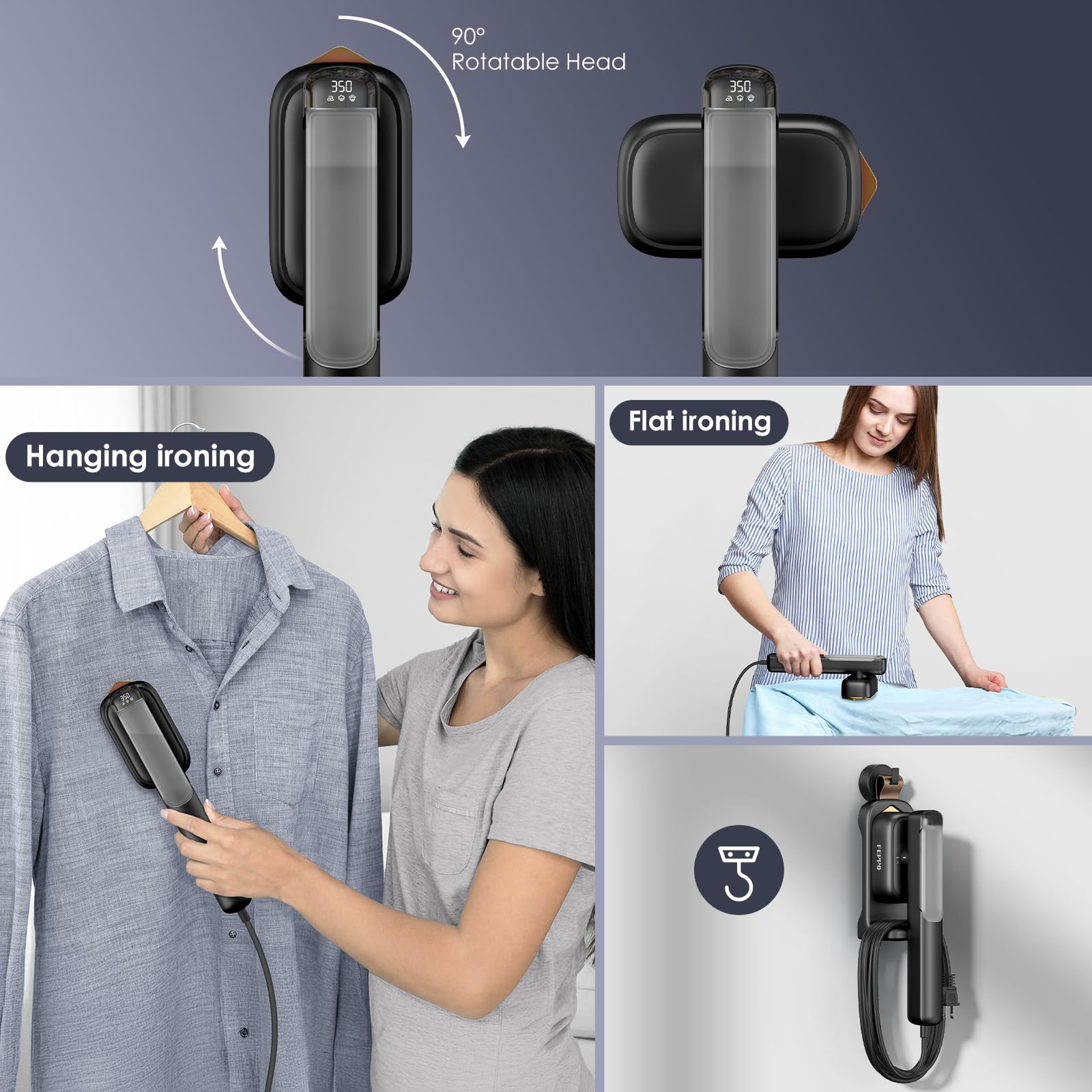 FEPPO Travel Steamer compact lightweight design ideal for bags and hotels.