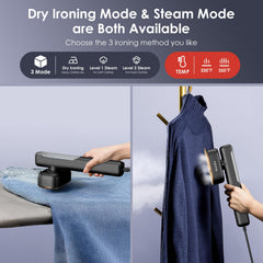 FEPPO Travel Steamer rotating head demonstrates flexible steaming for hard-to-reach areas.