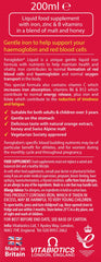 Feroglobin bottle with spoon, simple family-friendly dosing.