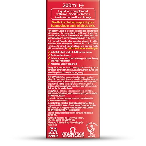 Feroglobin over-50s friendly bottle, may support vitality.