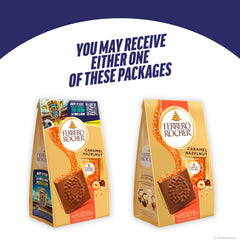 Ferrero Rocher caramel hazelnut square cream filling, smooth center and nut texture.
