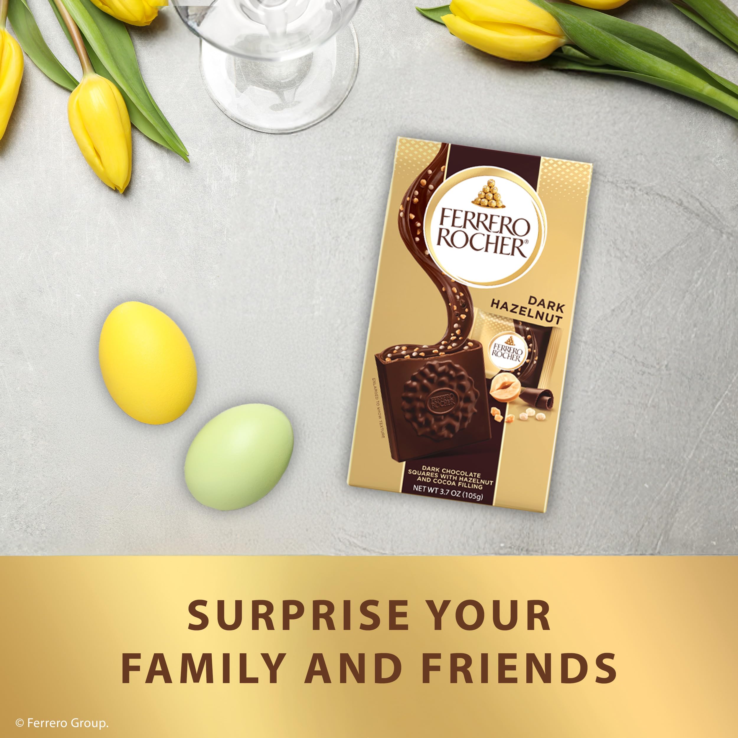 Texture-focused Ferrero Rocher close-up highlighting crunchy hazelnuts and creamy center.