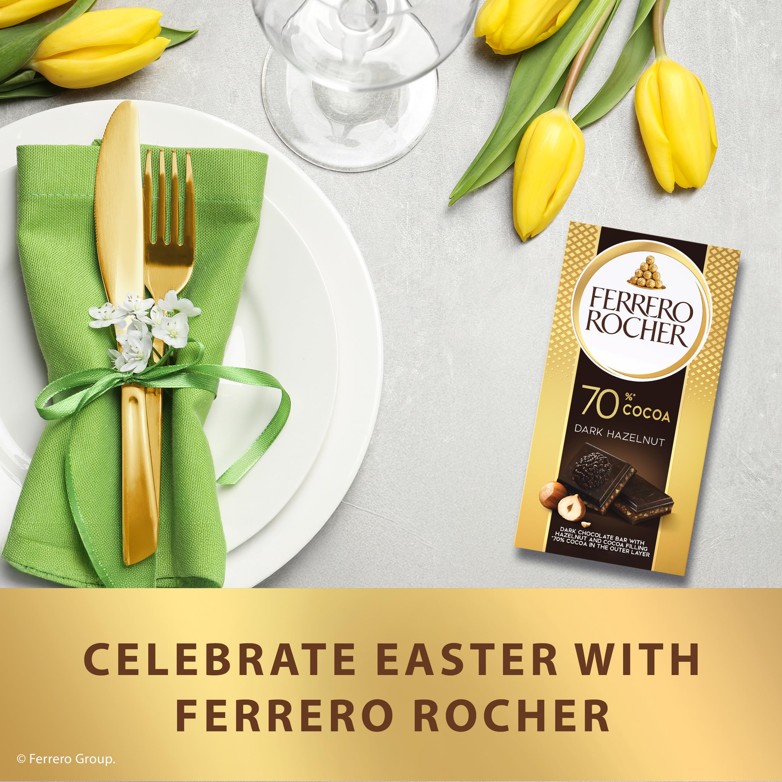 Ferrero Rocher creamy filling center creates smooth contrast with crunch.