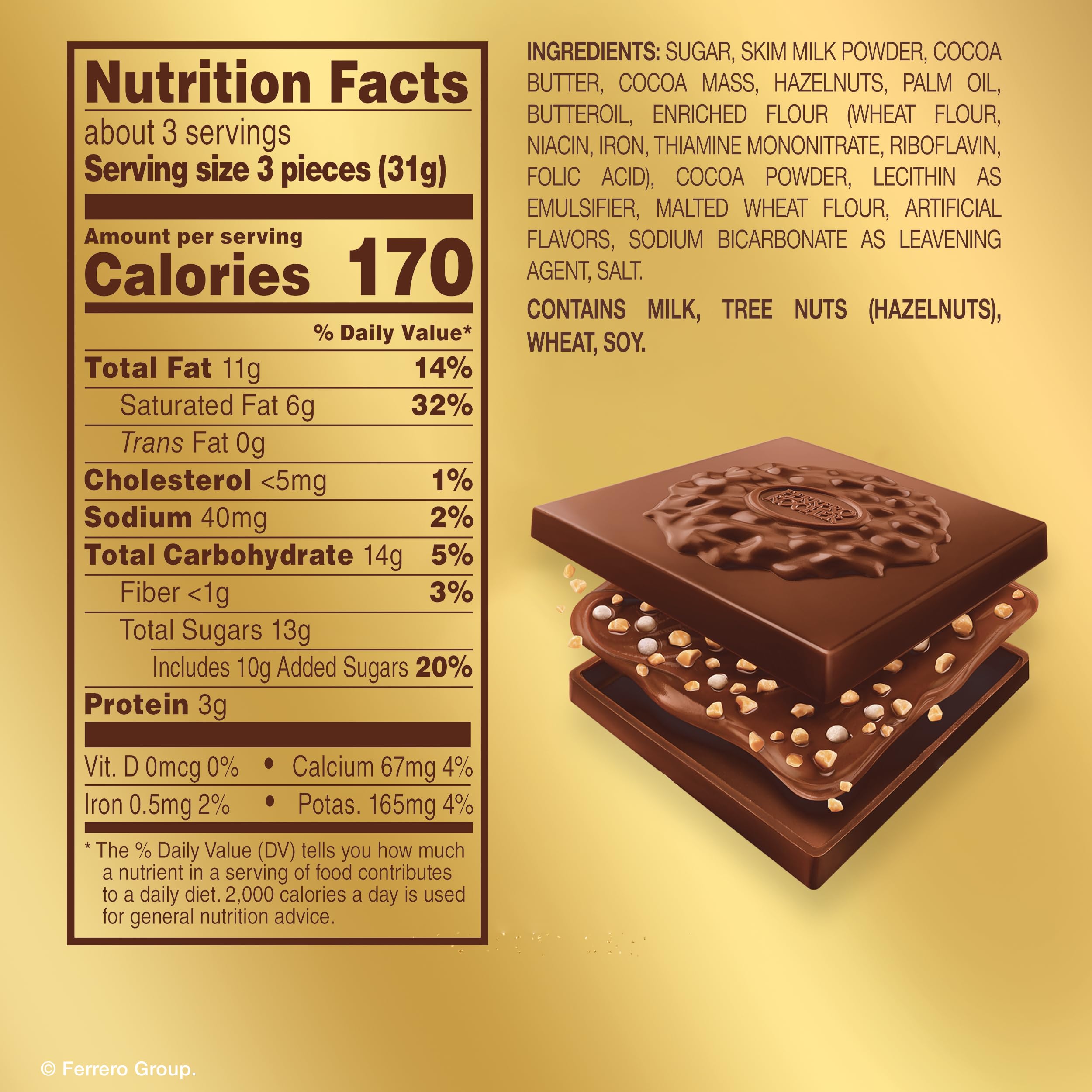 Ferrero Rocher gold stand-up bag highlighting gift-ready presentation