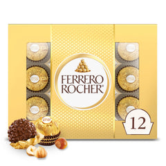 Ferrero Rocher gourmet hazelnut chocolates gift box, ideal for gifting.