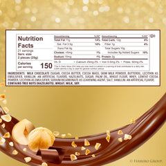 Ferrero Rocher hazelnut center chocolate with creamy filling in a luxe wrapper