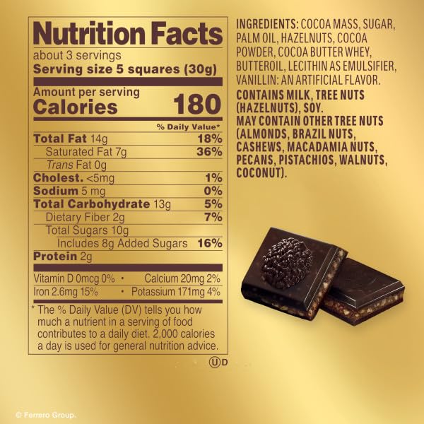 Ferrero Rocher hazelnut crunch pieces add satisfying crunch and flavor contrast.