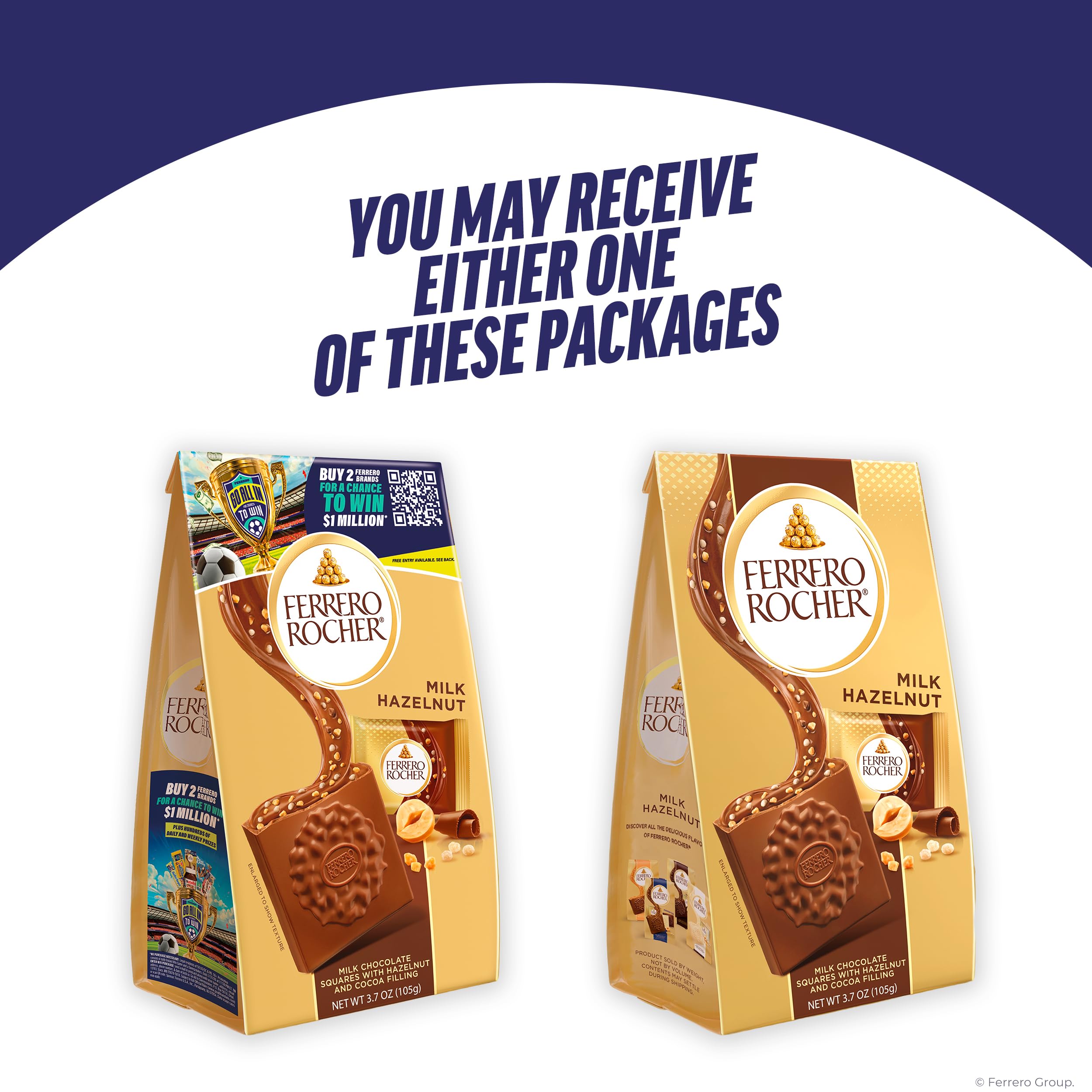 Milk chocolate coating on Ferrero Rocher delivers a smooth bite