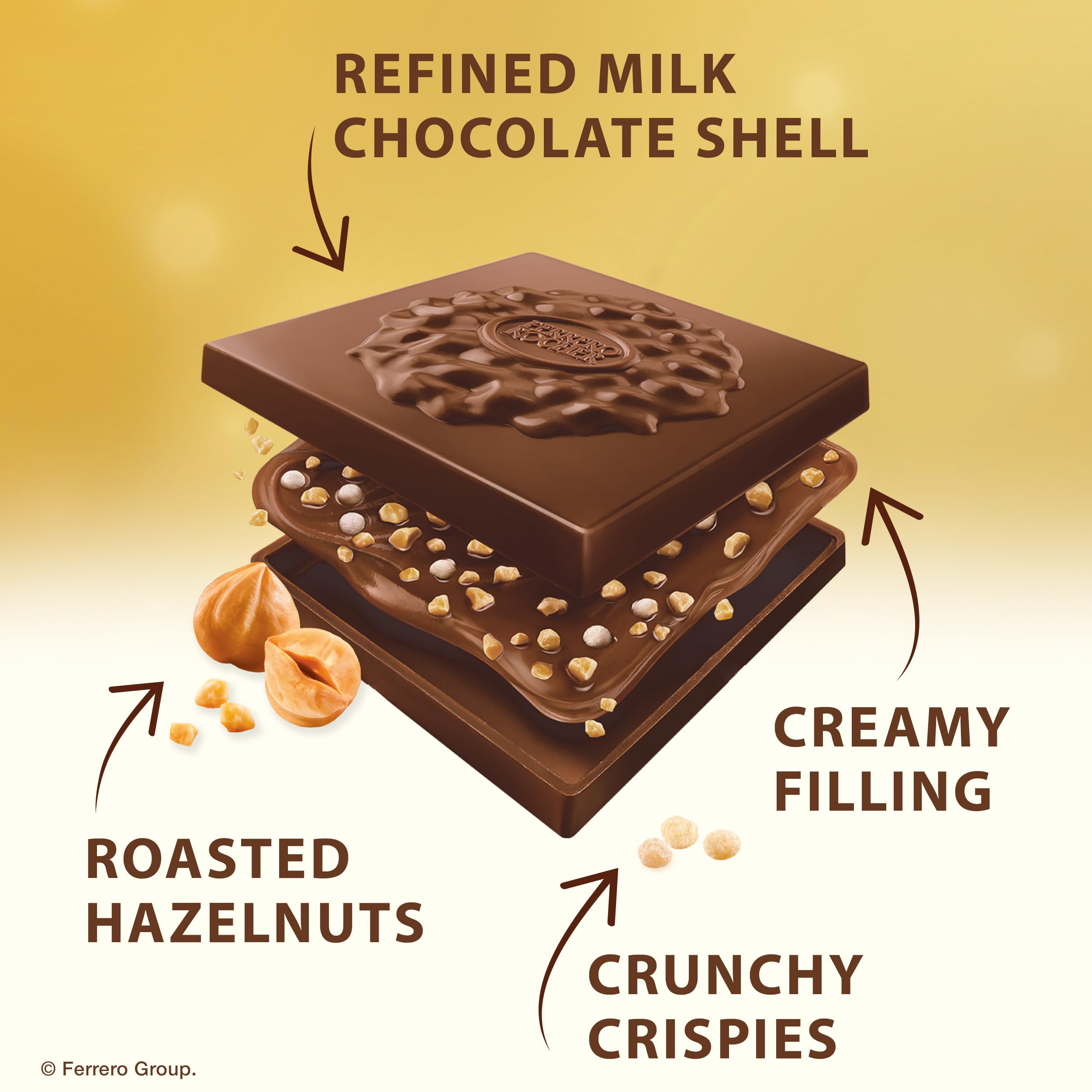 Ferrero Rocher individually wrapped chocolates, convenient for sharing at events.